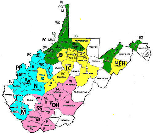 West Virginia High School Wrestling Aa A Region Map